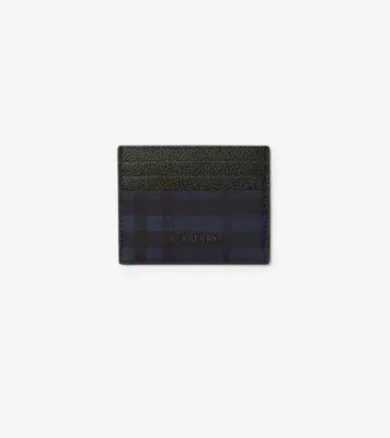 City Check Card Case in Navy - Men, Cotton, Technical