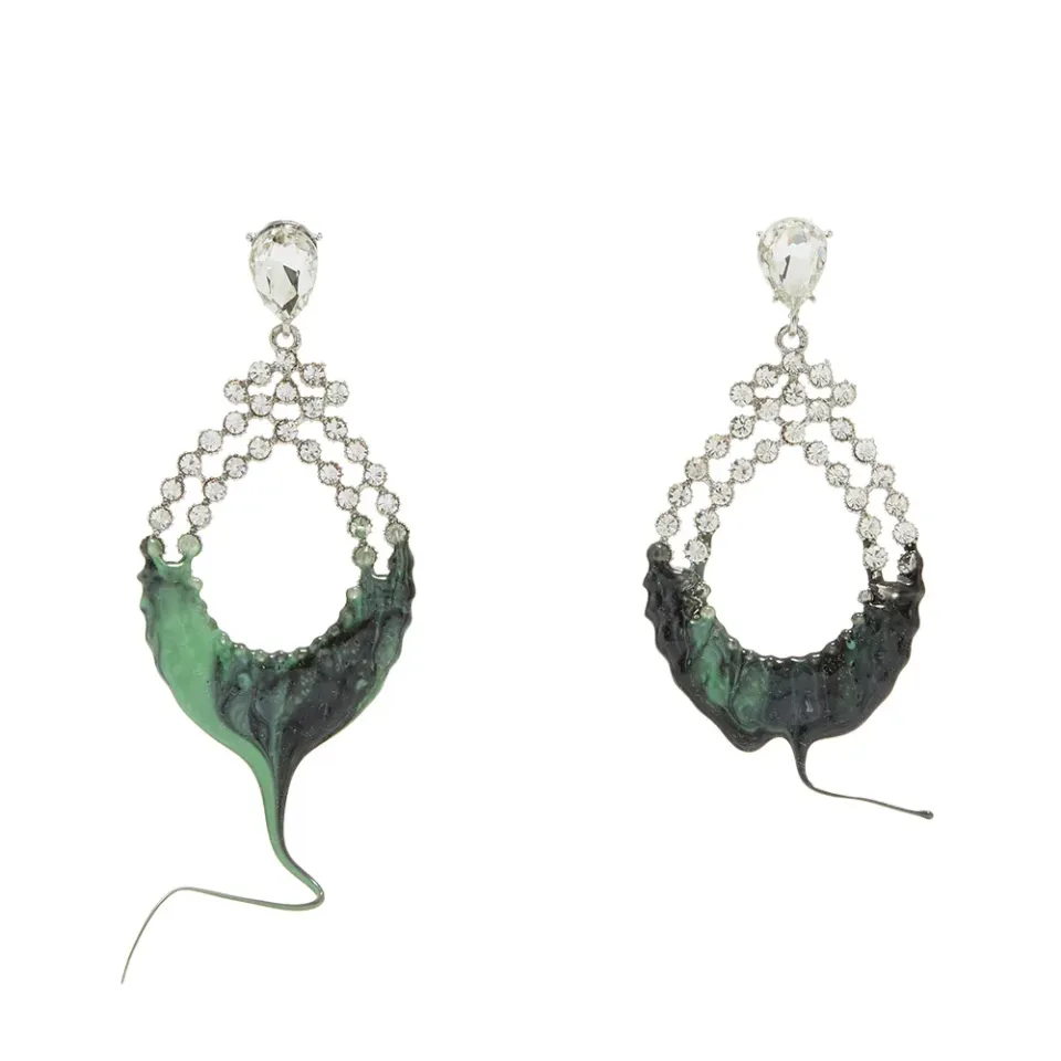 Crystal Drip Hoop Earings