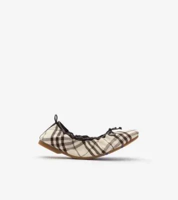 Check Fawn Ballerinas​ in Light beige