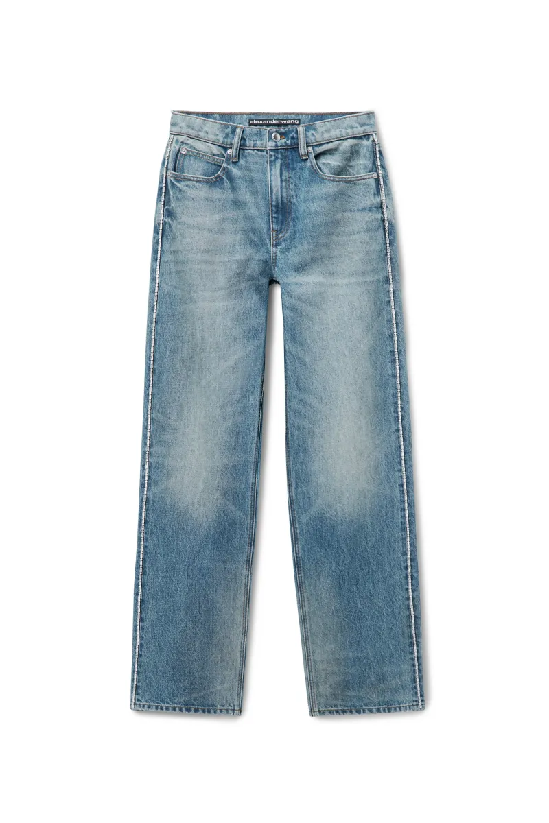 EMBELLISHED CHAIN STRAIGHT JEAN
