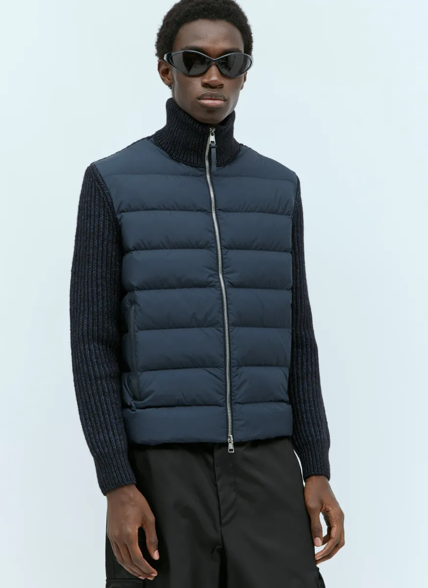 Padded Zip-Up Cardigan