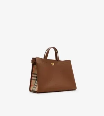 Medium Check Cotswolds Tote in Hazel brown - Women, Leather