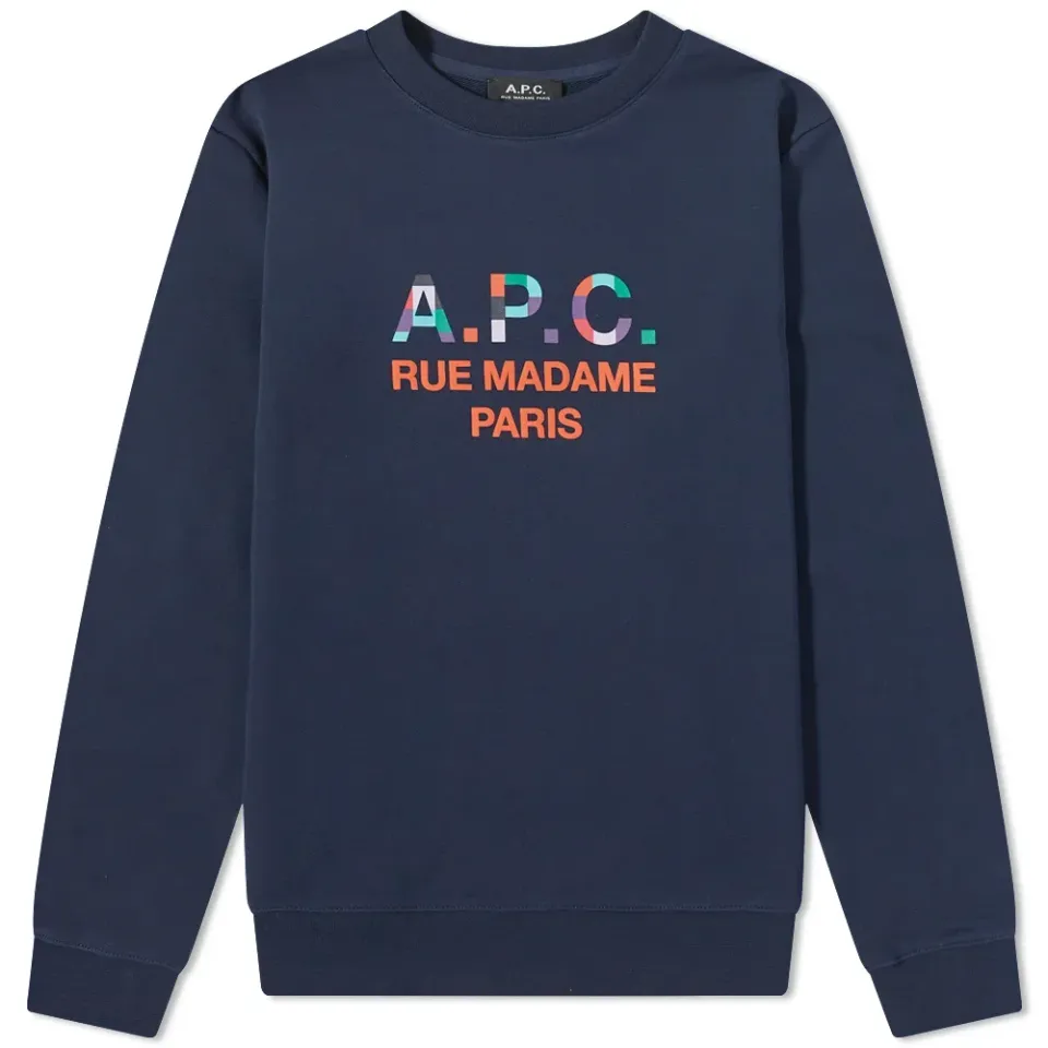 A.P.C. Achille Colour Block Logo Crew Sweat