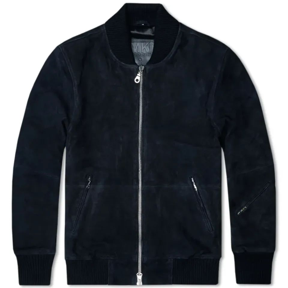 Black Suede bomber Jacket