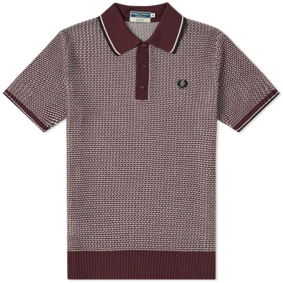 Fred Perry Reissue Two Colour Texture Knit Polo