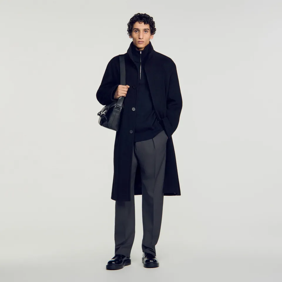 Long wool and cashmere coat