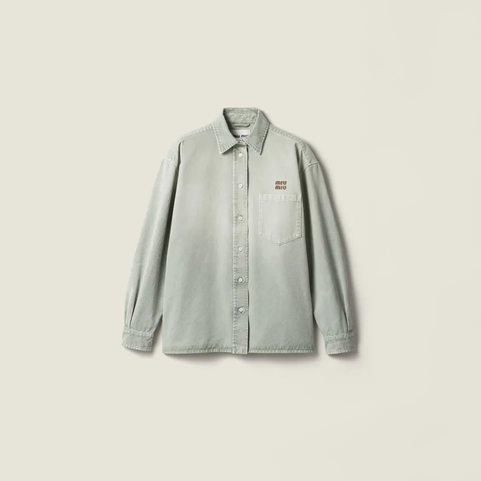 Washed gabardine shirt