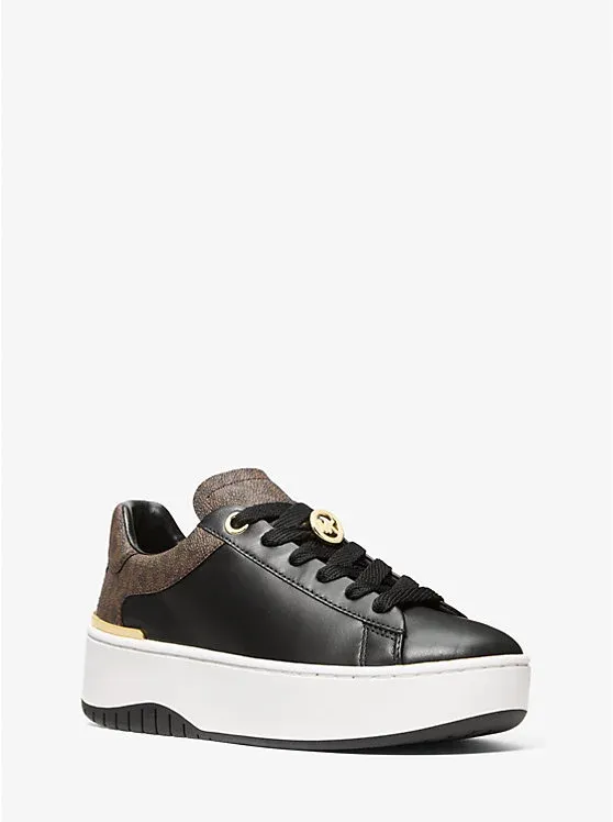 Dottie Leather and Signature Logo Sneaker