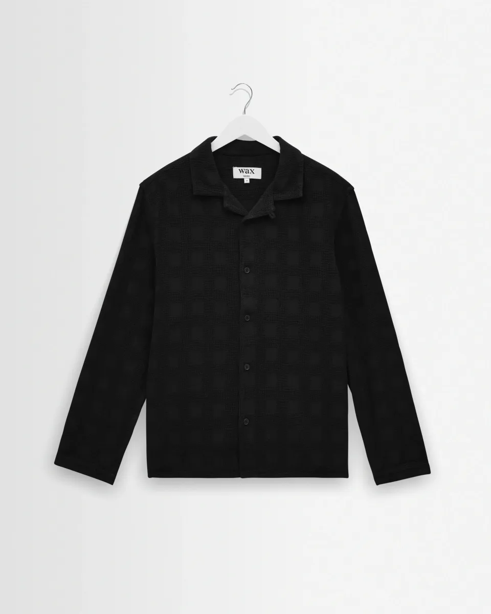Corey - Black Dobby Check Cotton Shirt