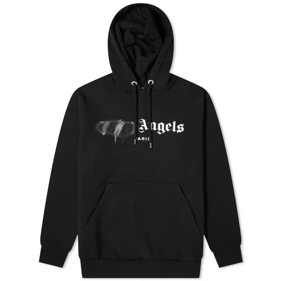 Sprayed Paris Logo Popover Hoodie