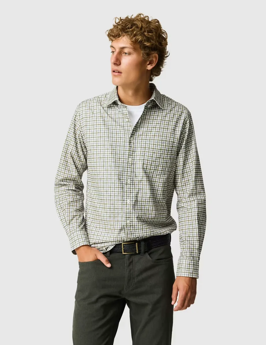 Slim Fit Corduroy Shirt Green Mix