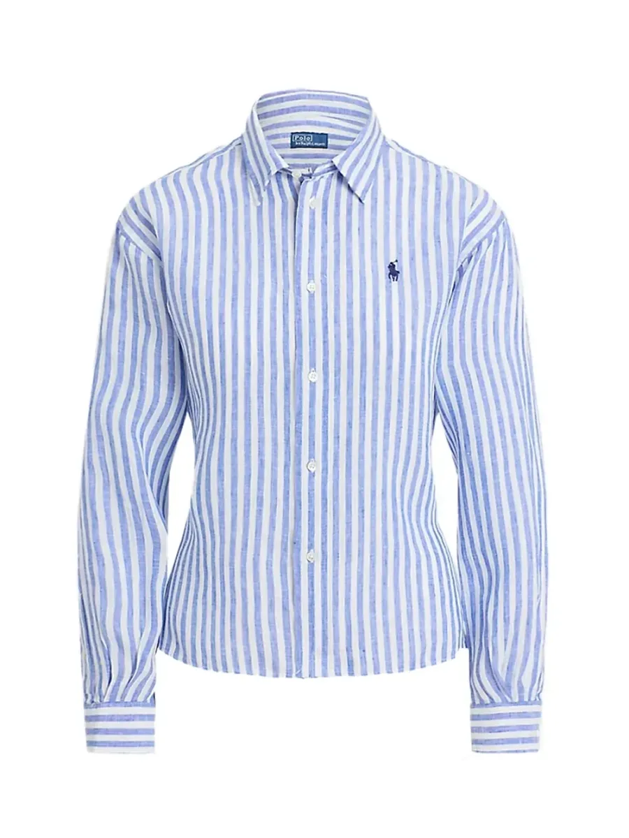Linen Shirt Blue/White