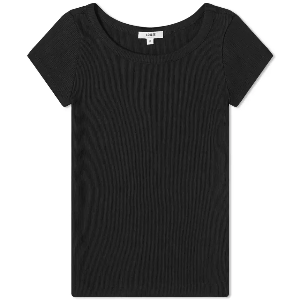 Wide Neck Fitted Rib Knit