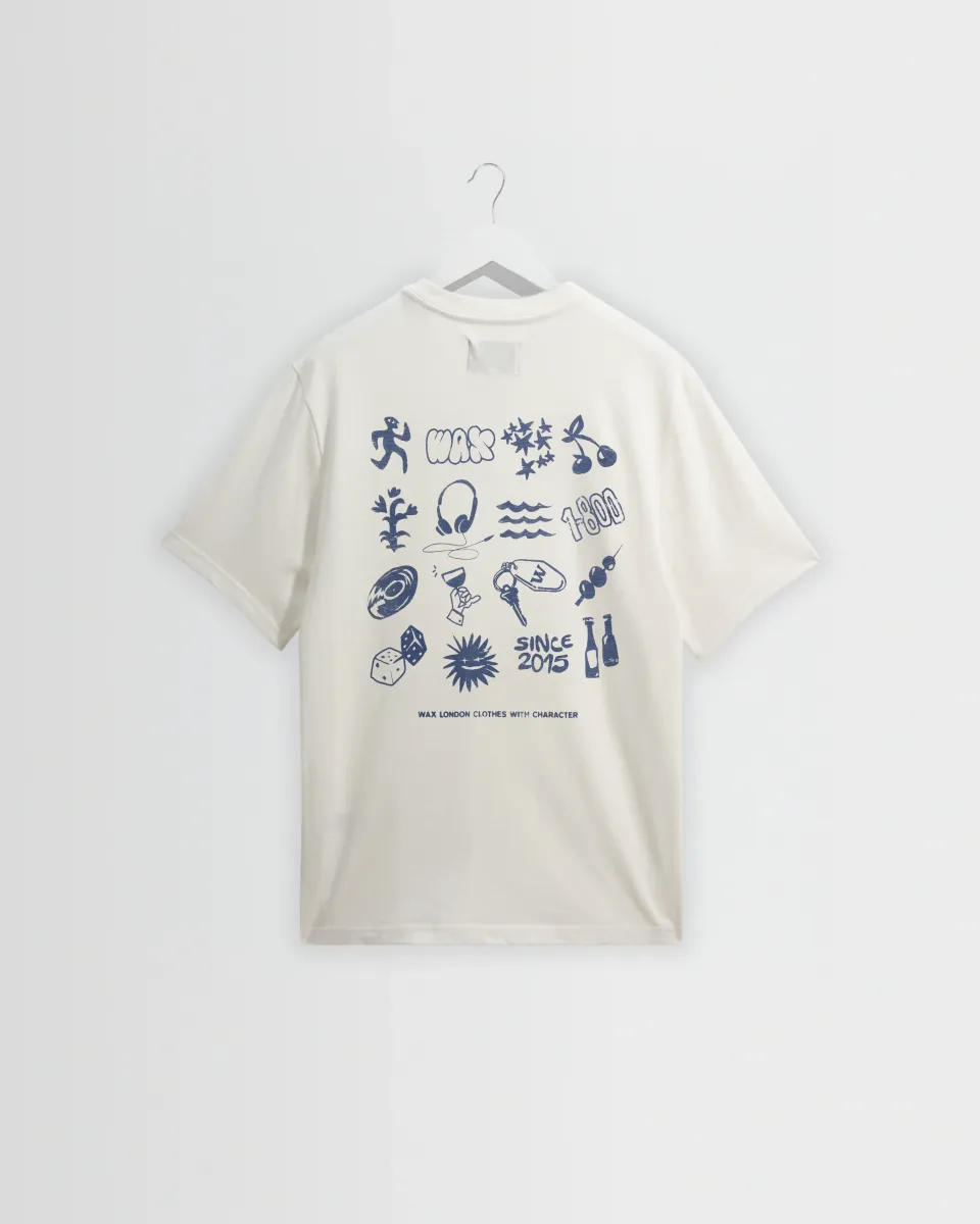 Dean - Off White Grid Sketch Graphic t-Shirt