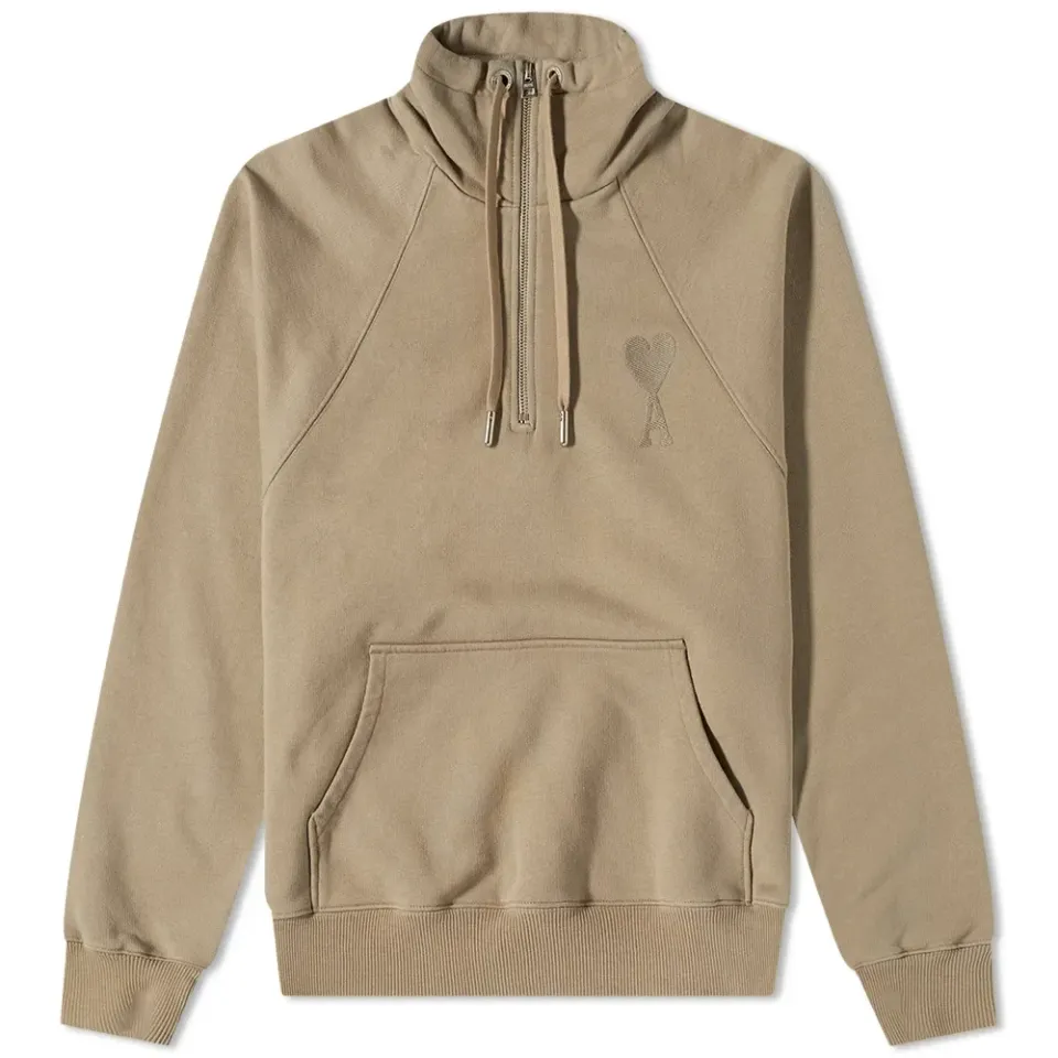 AMI Large A Heart Tonal Quarter Zip