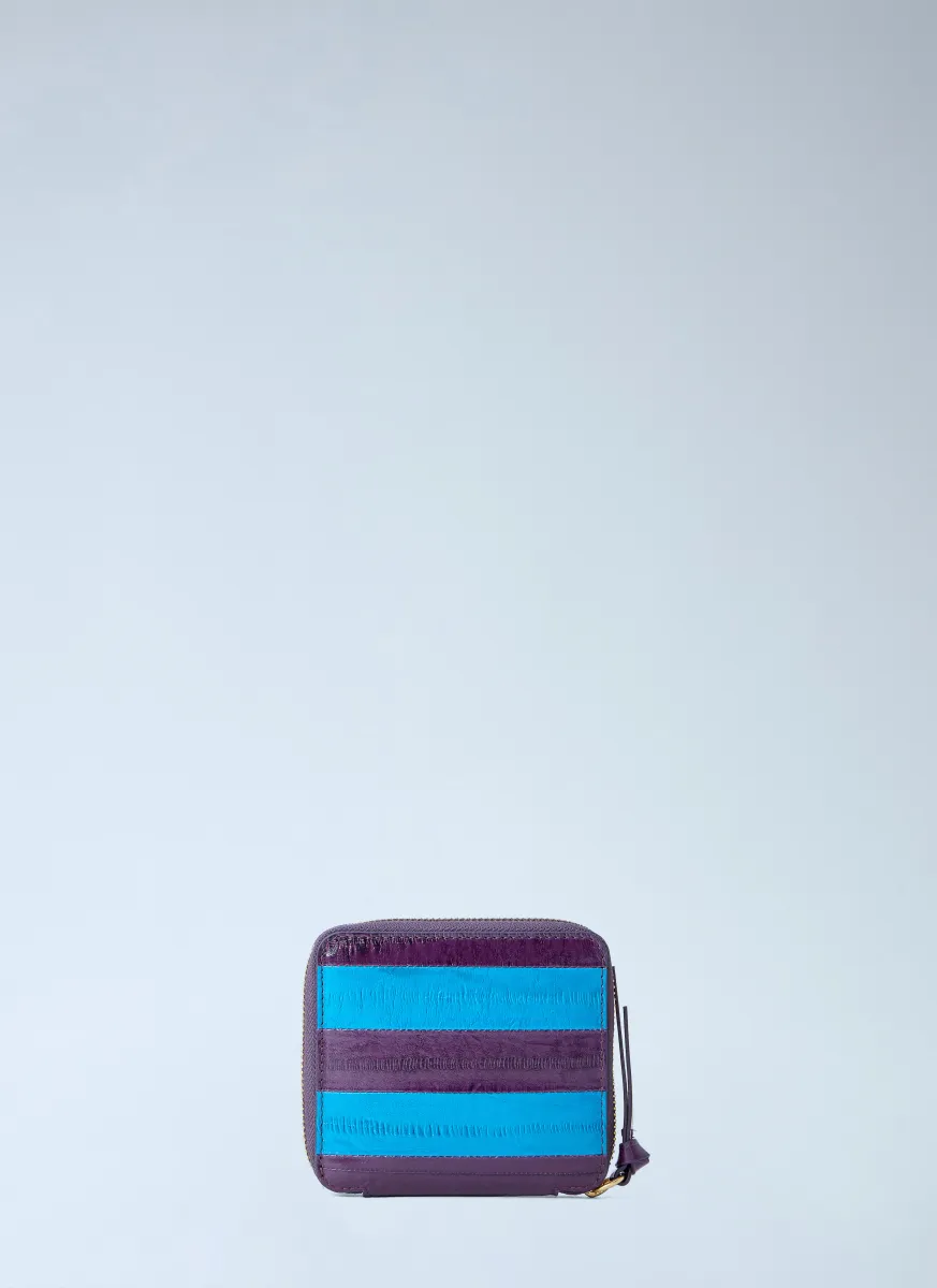 Striped Leather Wallet