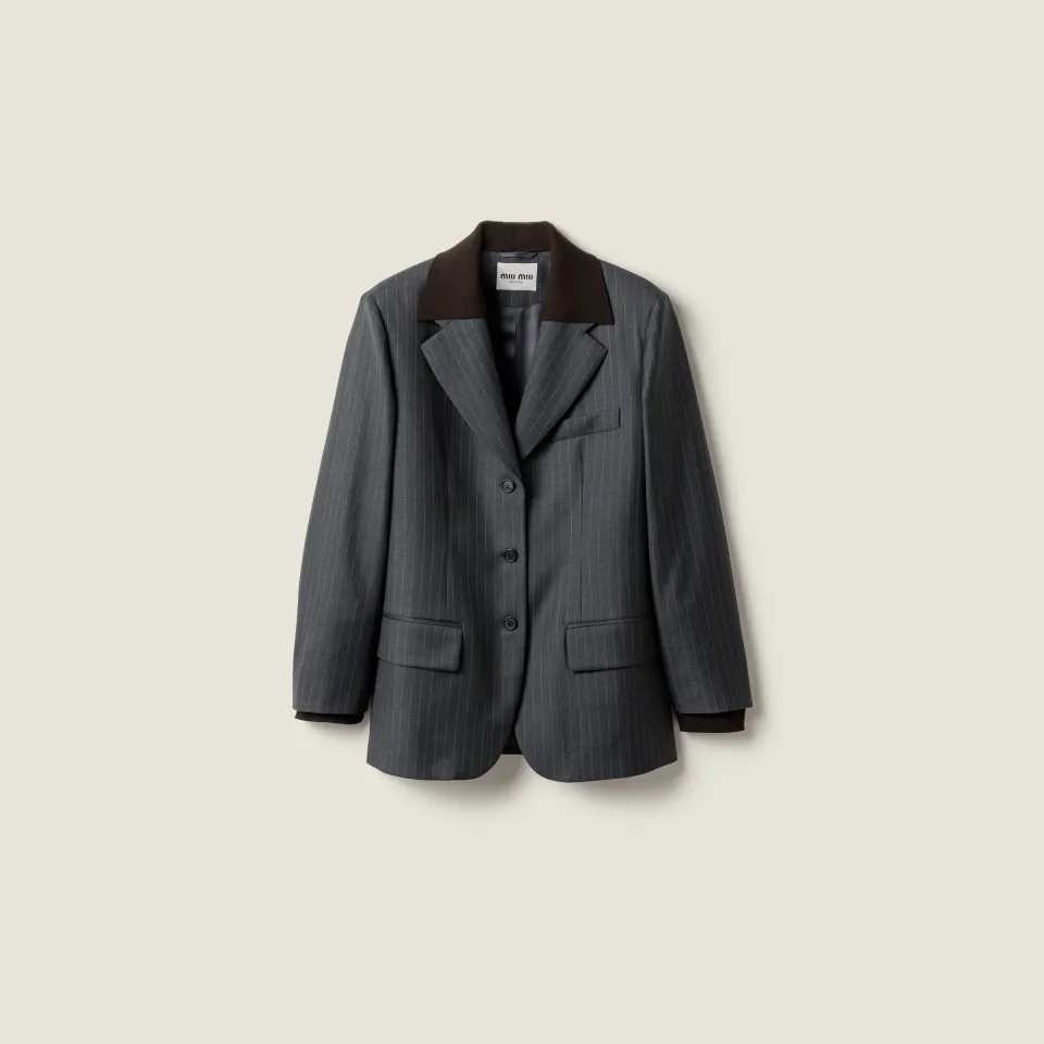 Single-breasted pinstripe jacket
