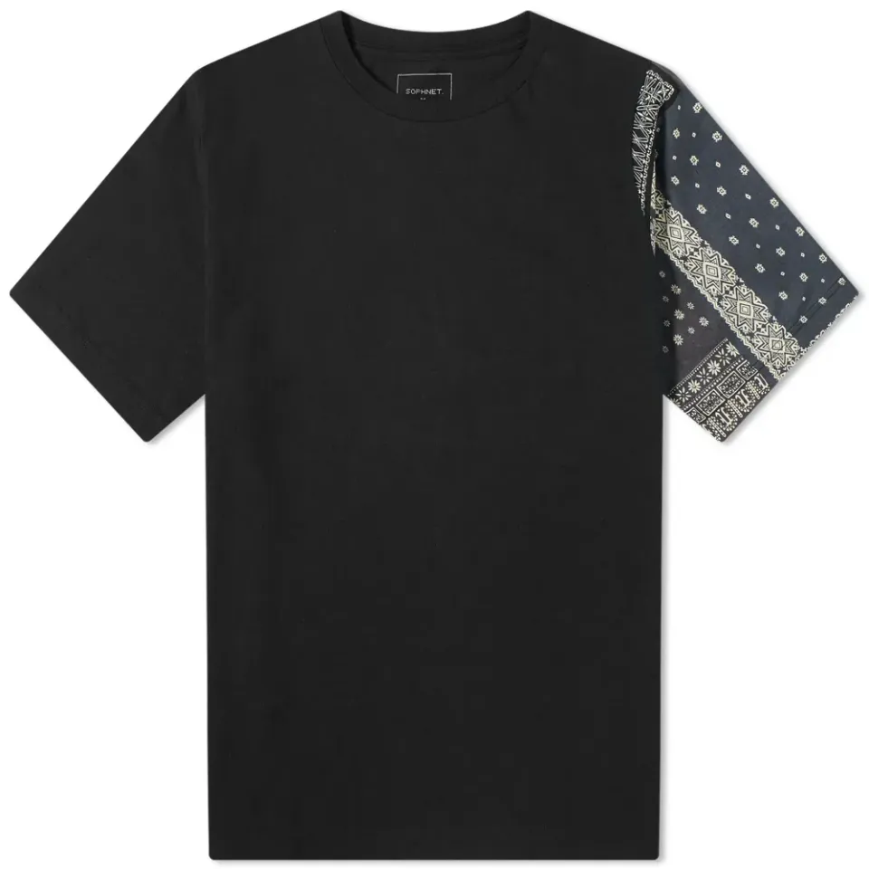 SOPHNET. Bandana Sleeve Panelled Wide Tee
