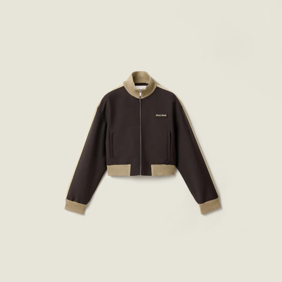 Kid mohair blouson jacket