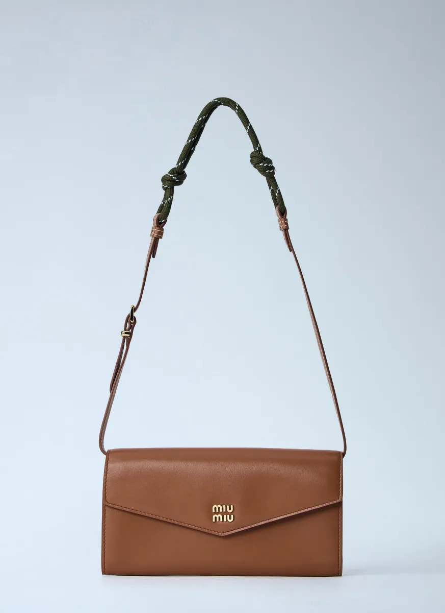 Cord Shoulder Strap Leather Wallet