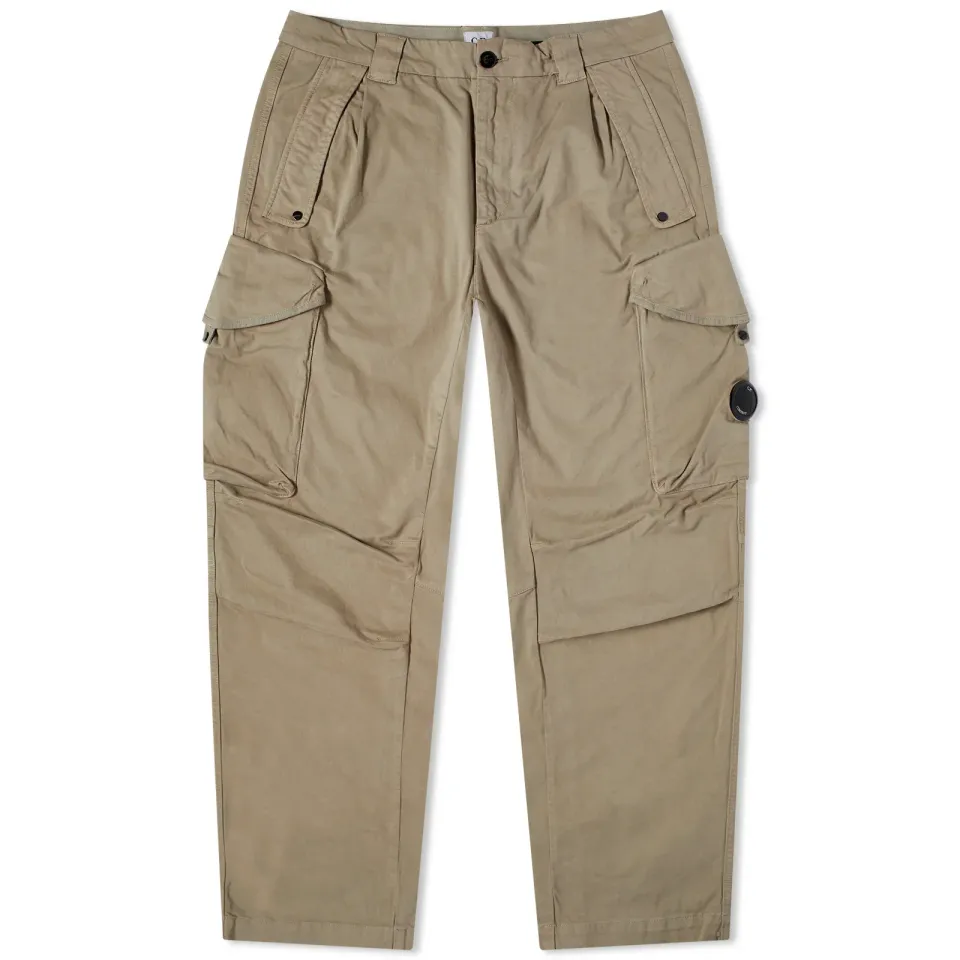 Stretch Sateen Loose Cargo Pants