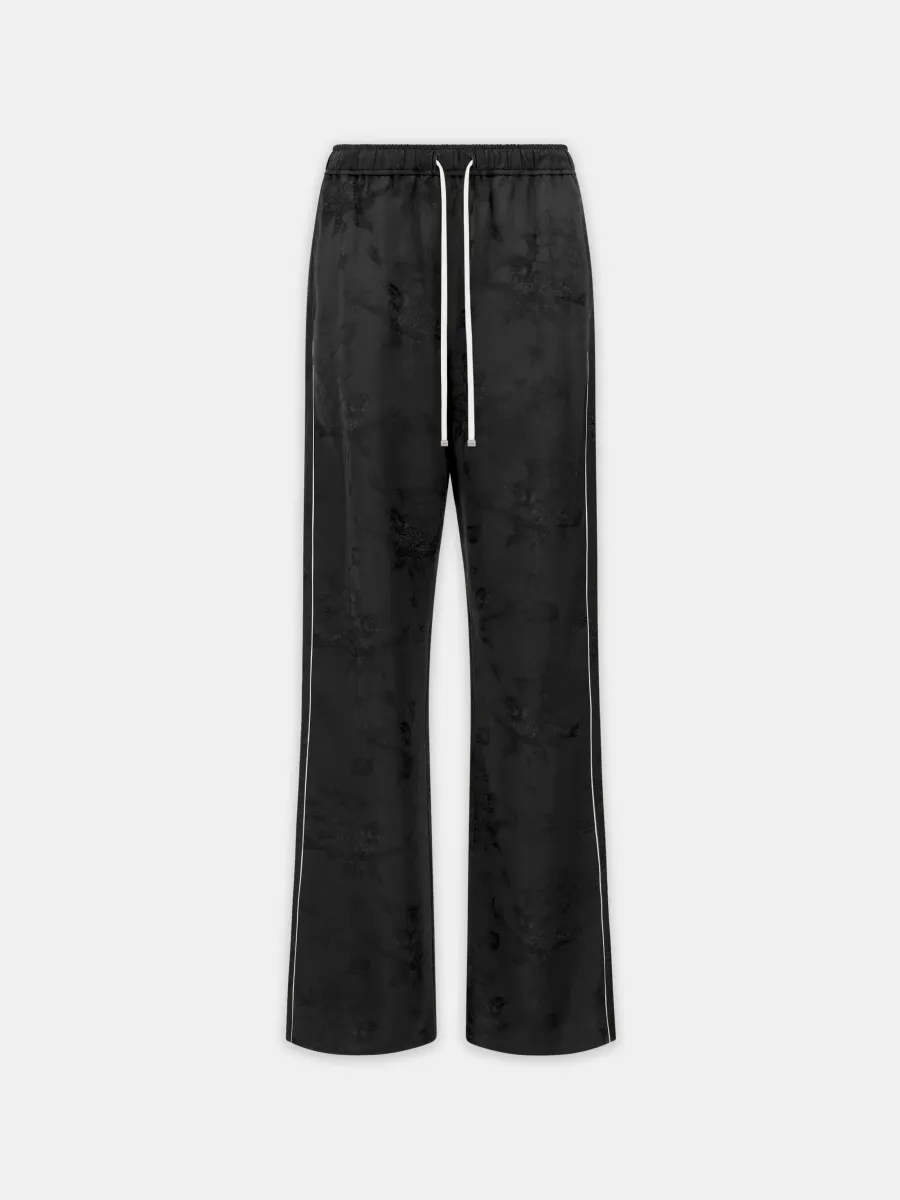 FLORAL JACQUARD PULL ON PANT - Black