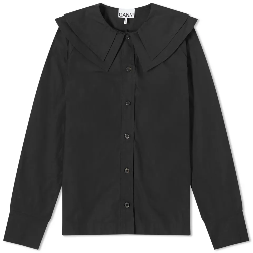 Cotton Poplin Double-Collar Shirt