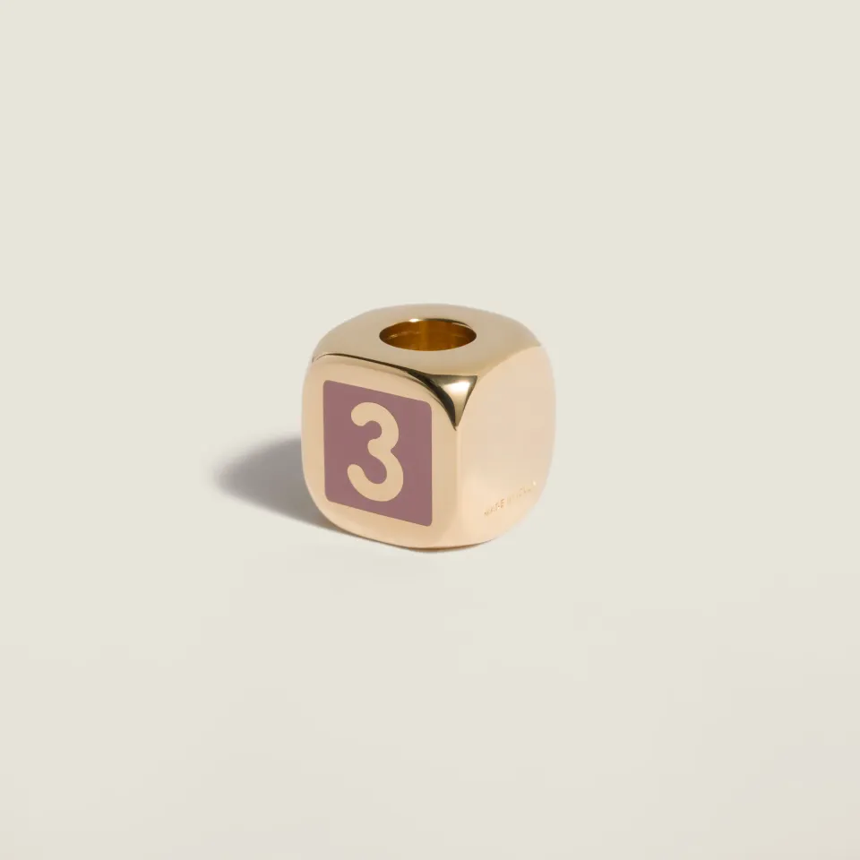 Enameled metal dice charm