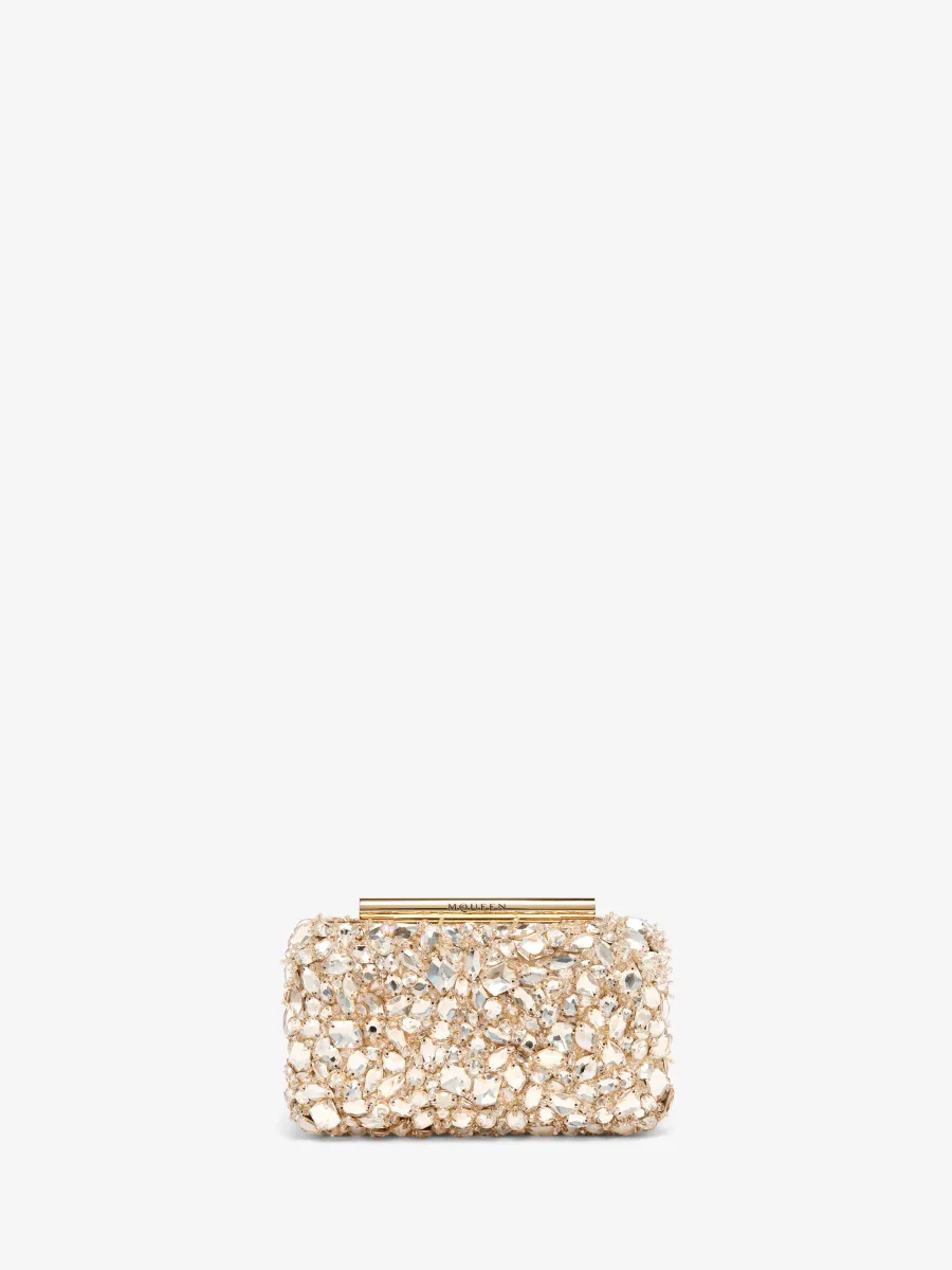 Crystal Embroidery T-Bar Box Clutch