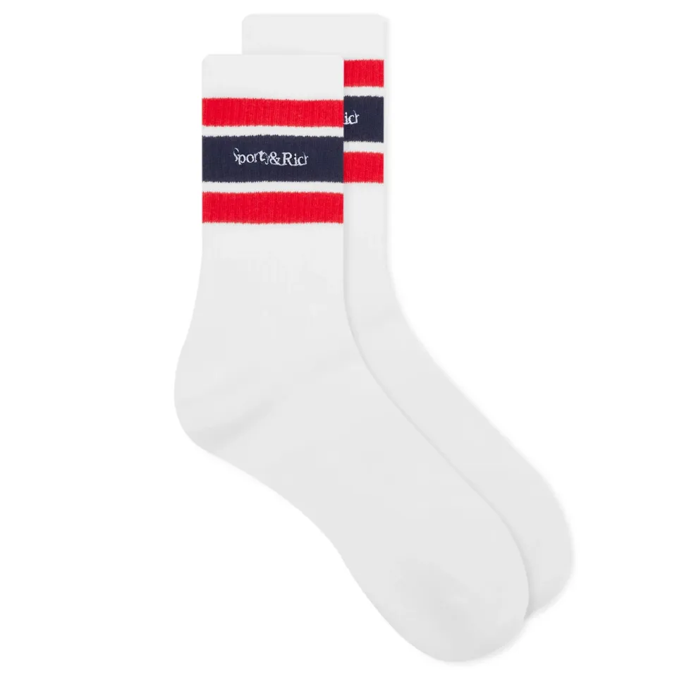 Serif Logo Embroidered Socks