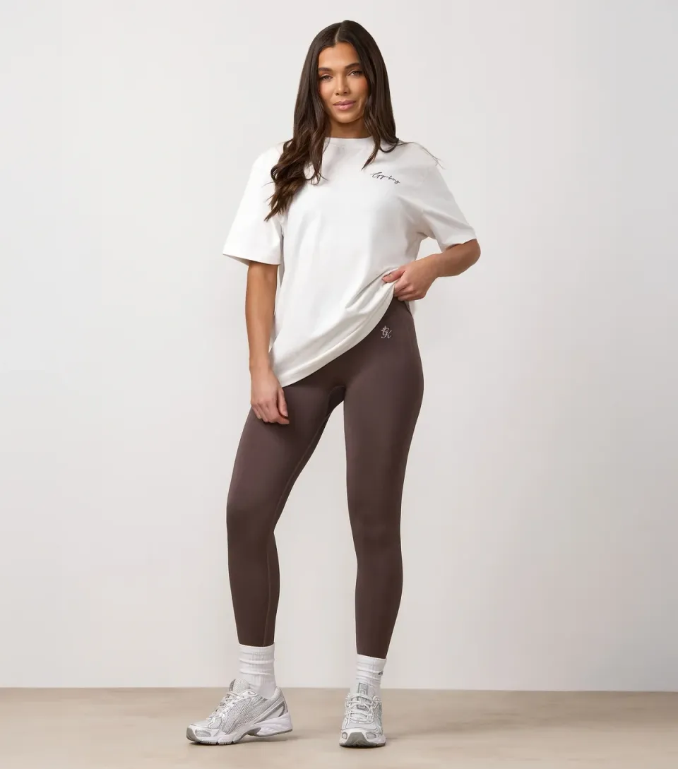 Women's Cream Poise Mindset Logo Boyfriend T-Shirt