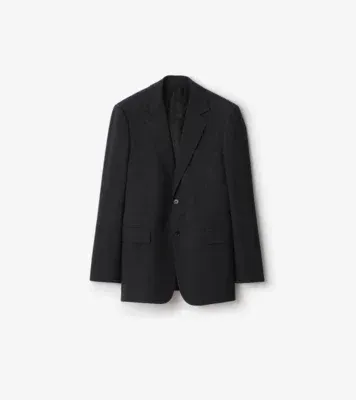 Wool Blend Tailored Jacket in Midnight grey melange