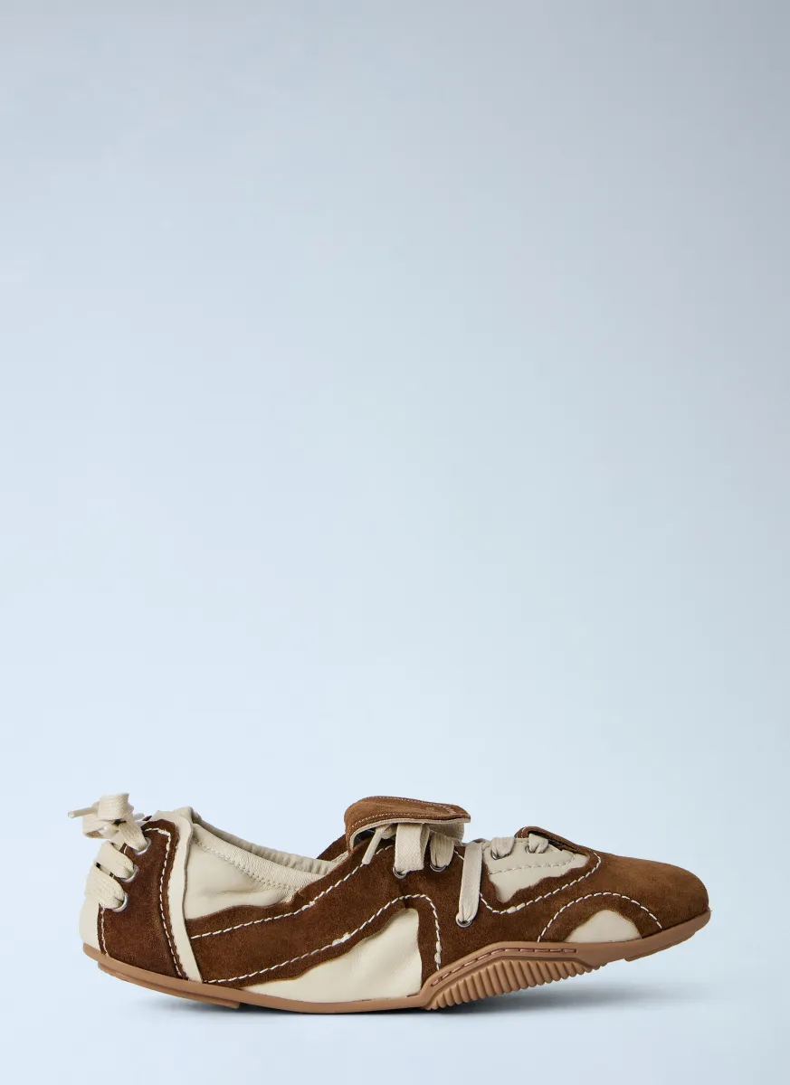 Suede Overlays Ballerina Sneakers