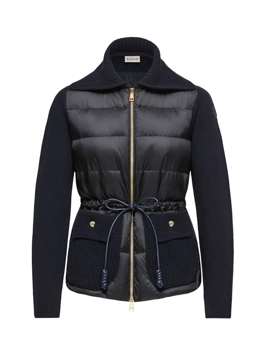 Women Cashmere Blend Cardigan Navy