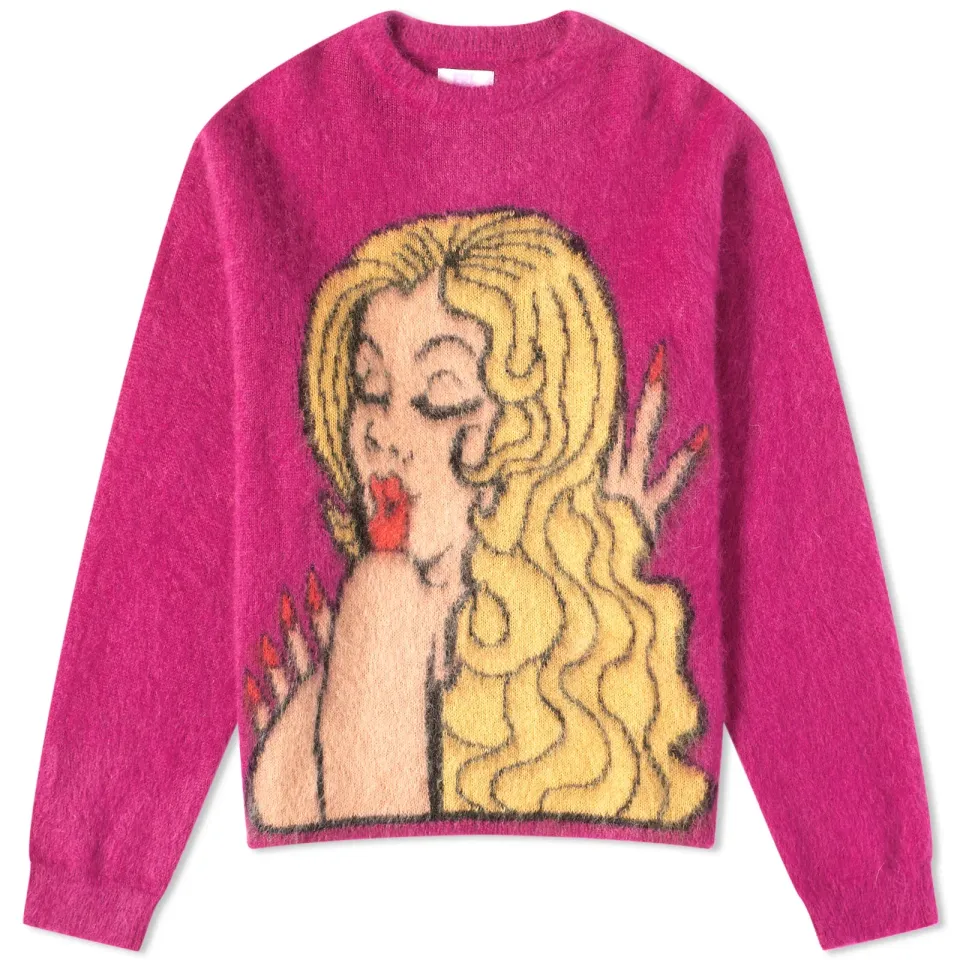 Unisex Kiss Mohair Intarsia Sweater
