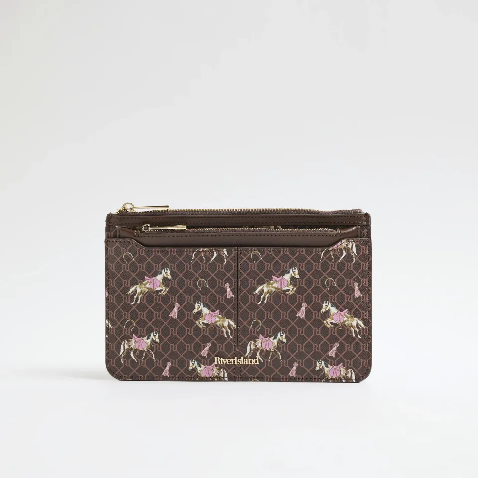 Monogram Horse Print Travel Wallet
