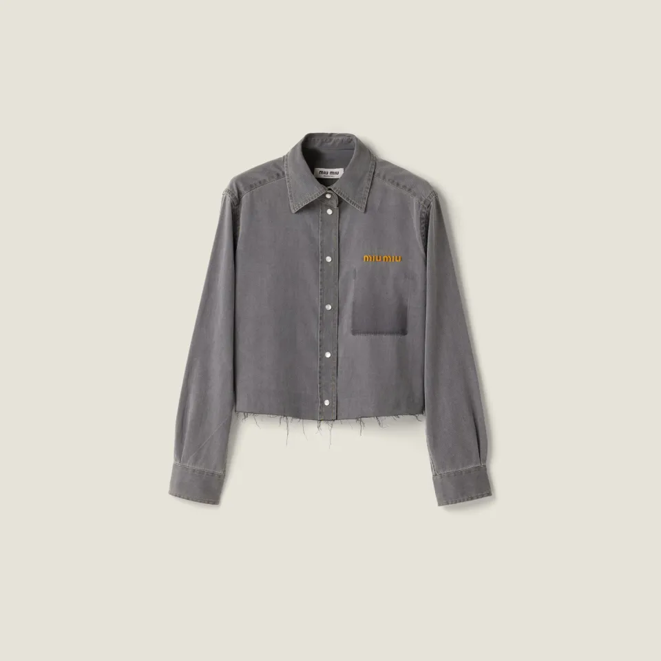 Cropped chambray shirt