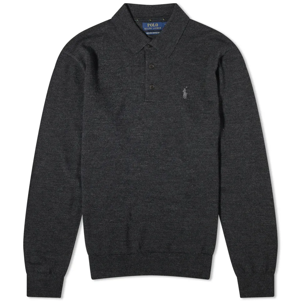Long Sleeve Knitted Polo
