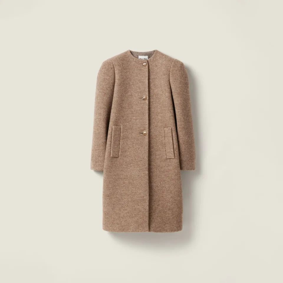 Single-breasted Shetland wool coat