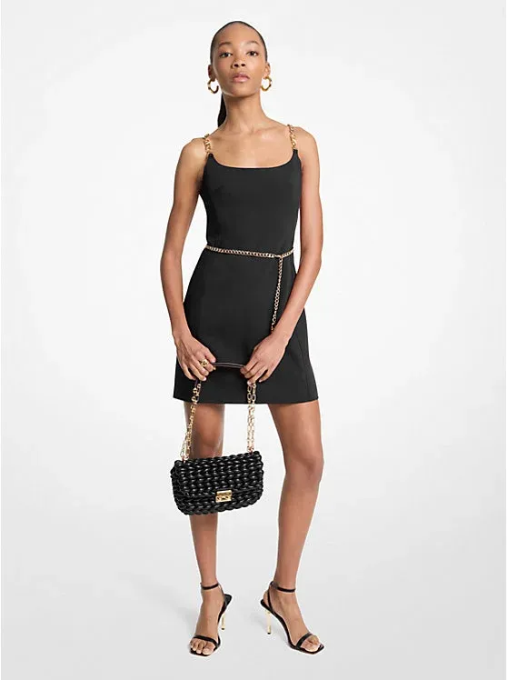 Chain Strap Belted Bustier Mini Dress