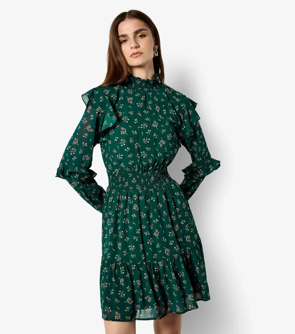 Women's Spaced Vintage Ditsy Floral Mini Dress