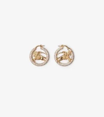 Knight Pavé Hoop Earrings in Gold/clear