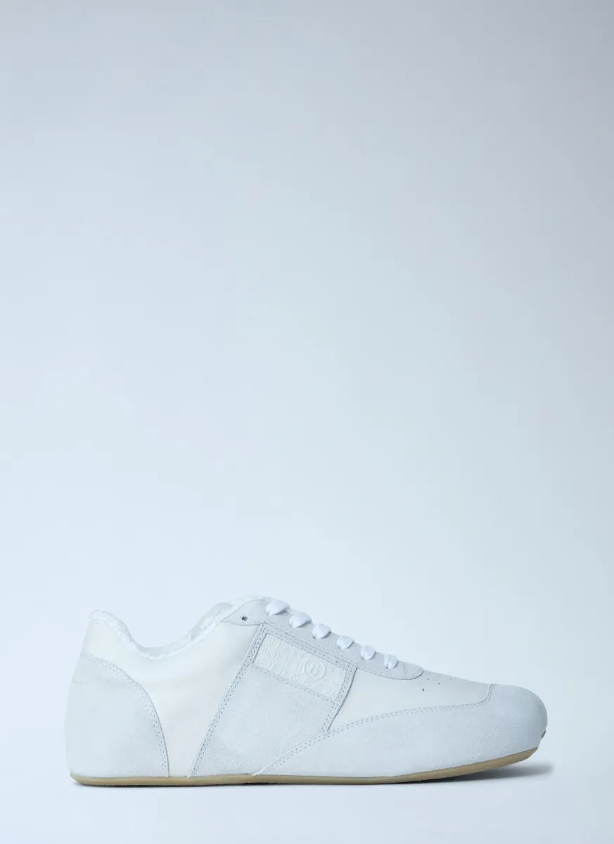 Suede and Leather Low-Top Sneakers
