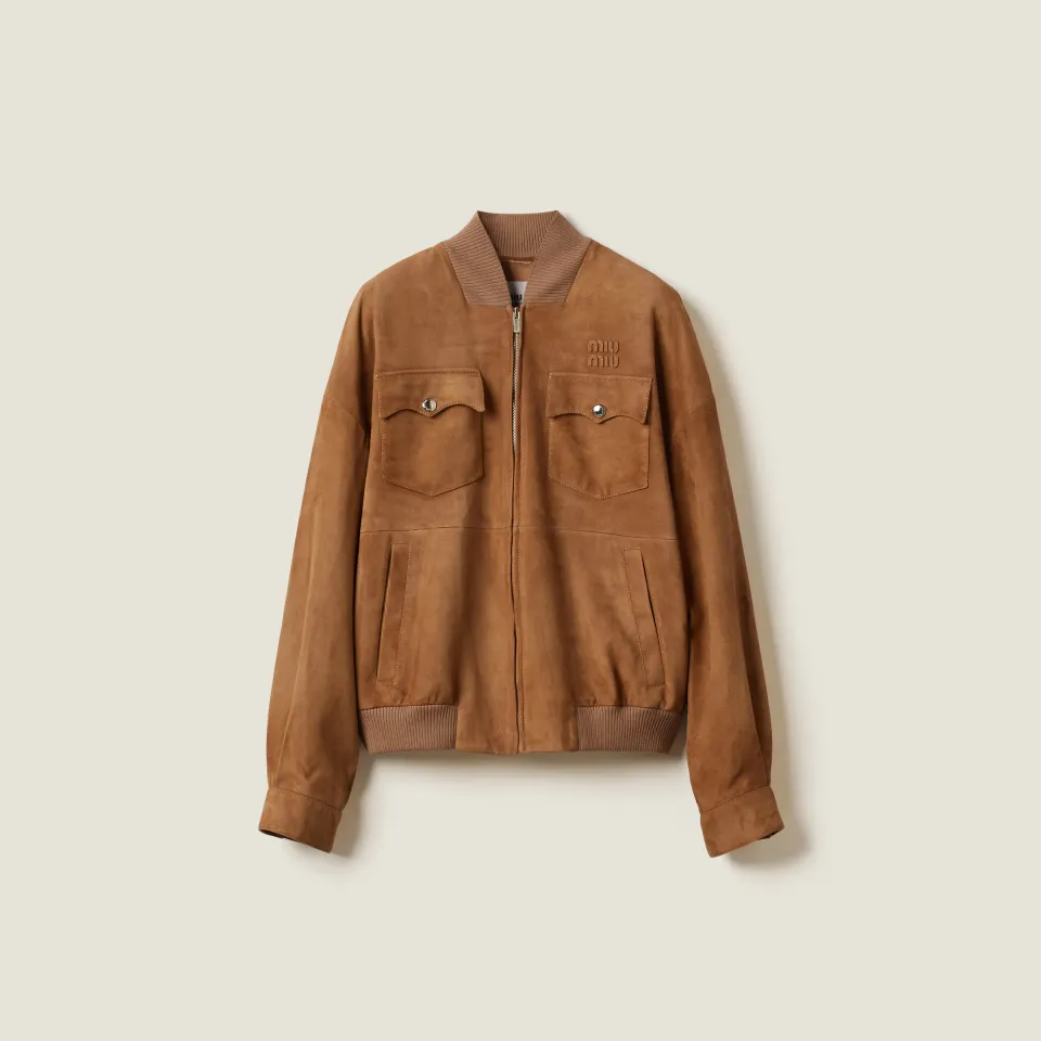 Suede nappa leather jacket