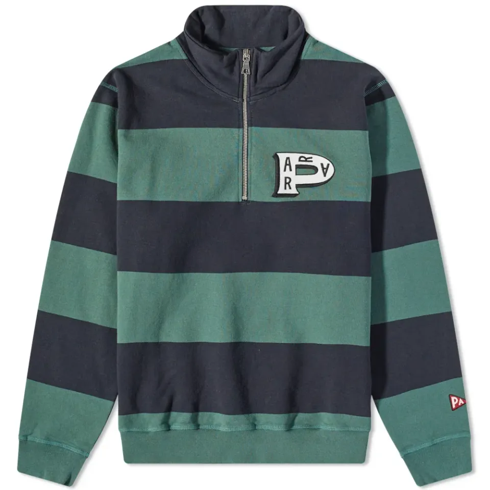 Worked P Stripe Half Zip Sweat