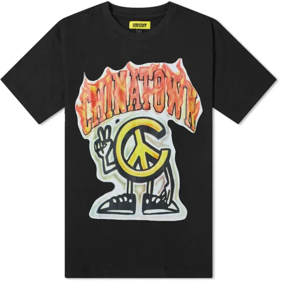 Chinatown Market Peace Guy Flame Arc T-Shirt