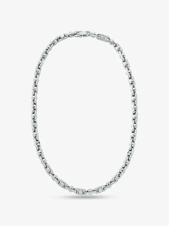 Astor Link Medium Pavé Precious Metal-Plated Brass Necklace