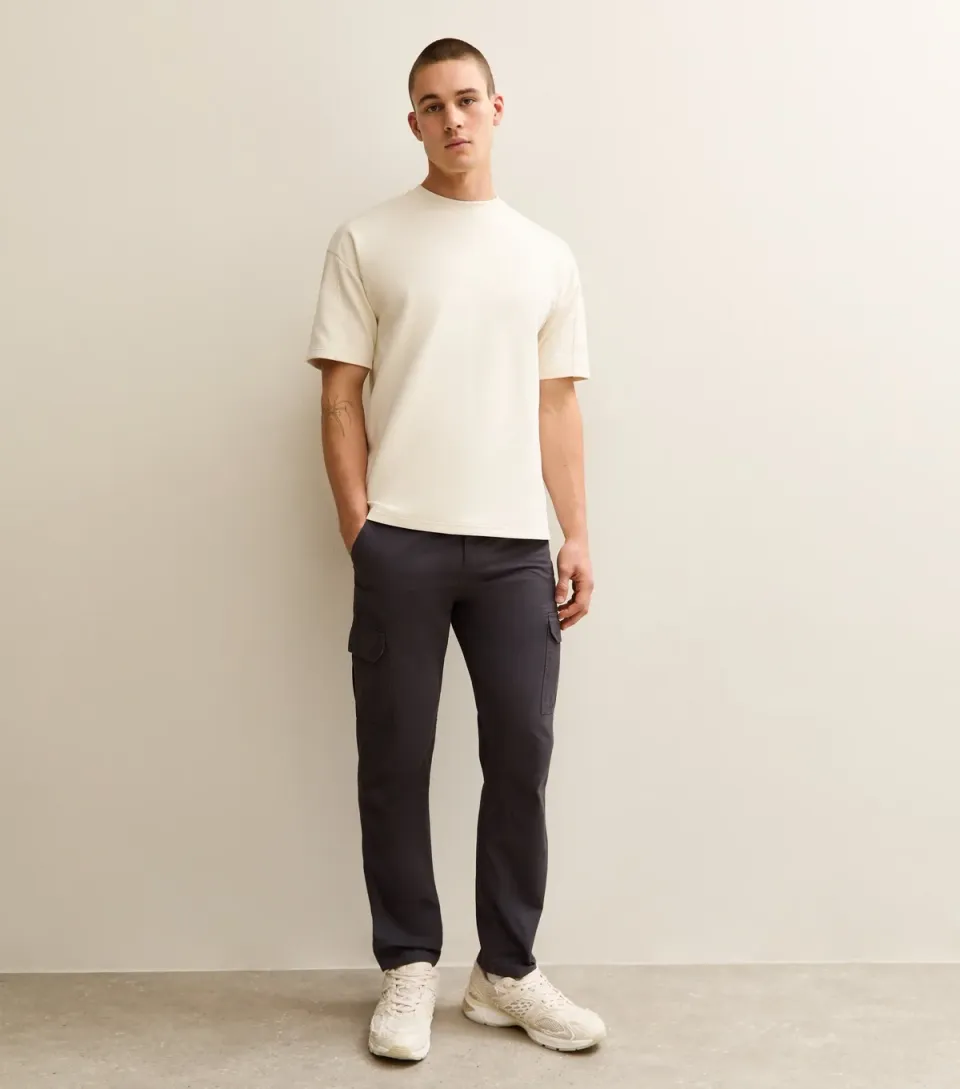 Men's Black Slim Cargo Trousers