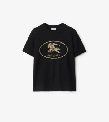 Knight Stamp Cotton T-shirt in Black