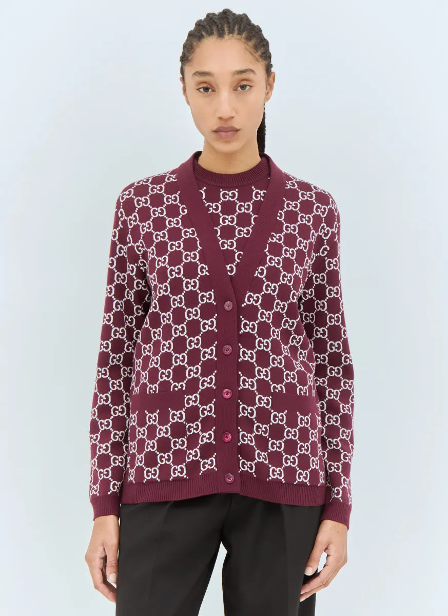 Reversible GG Wool Jacquard Cardigan